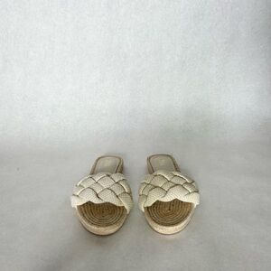 Zara Cream Braided Slide Slippers